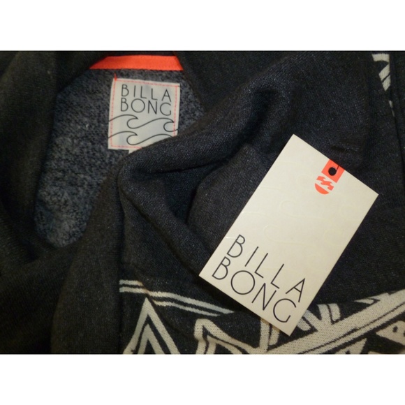 Billabong Small Sweater French Terry Grey NWT - Picture 3 of 3